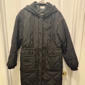 ARDENE Black quilted Coat - Knee length - Like New - Size S
